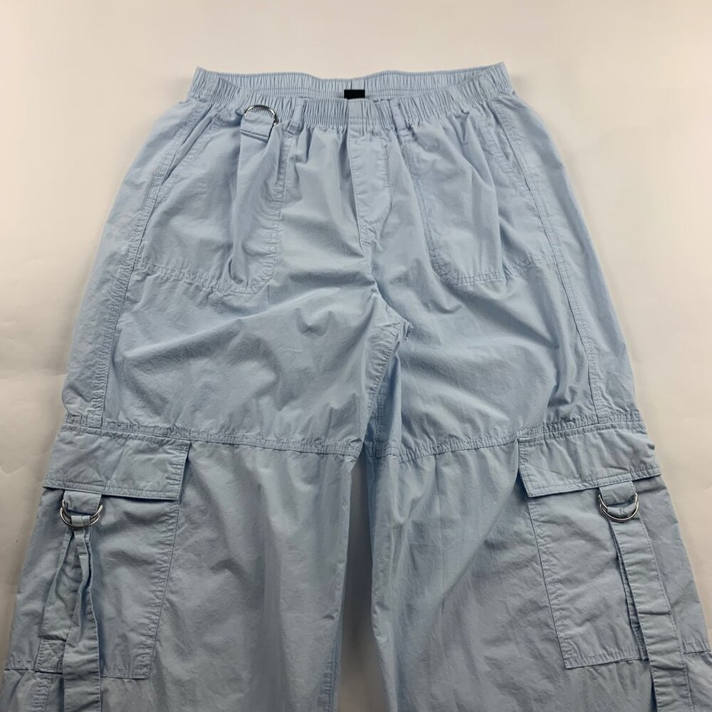 Wild Fable Light Blue Cotton Wide Leg Cargo Pant M - Picture 2 of 6